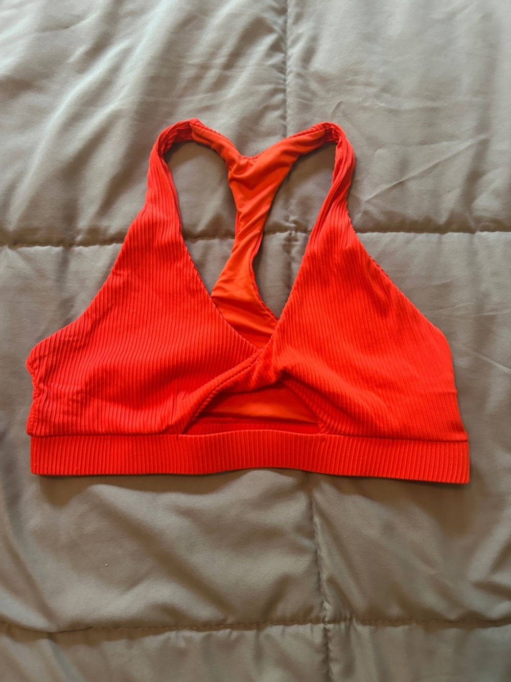 Ribbed Red Racerback Bralette - Women Intimates
